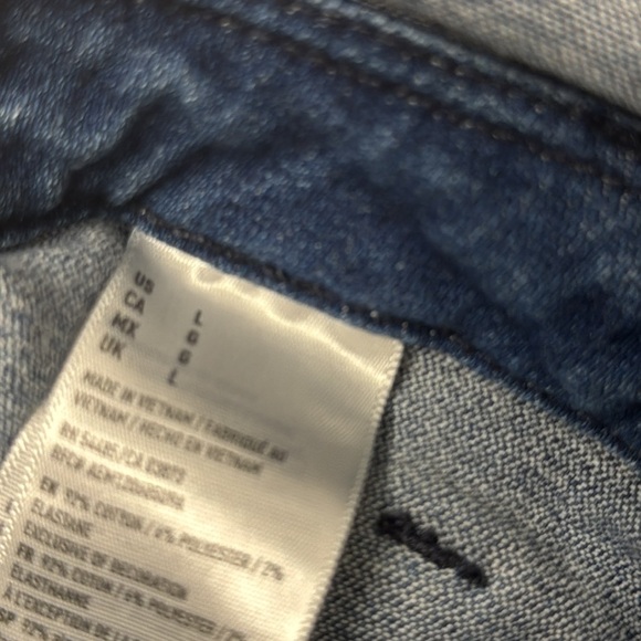 American Eagle Outfitters Blue Denim Jean Short Overalls size large‎ - Picture 7 of 7